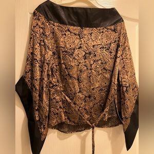HOLIDAY BOATNECK GORGEOUS SILK TOP SZ LARGE